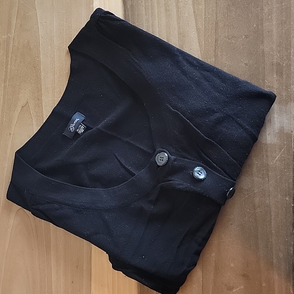 Guess Black Print Light Cardigan Size XL
